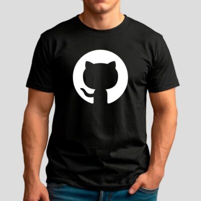 camiseta-github-negra-model camiseta-github-negra-model
